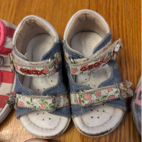 LOT 6 GIRLS BABY TODDLER SHOES LEATHER STRIDE RITE GEOX NATURINO OSH KOSH SZ 4 5 - Picture 6 of 8